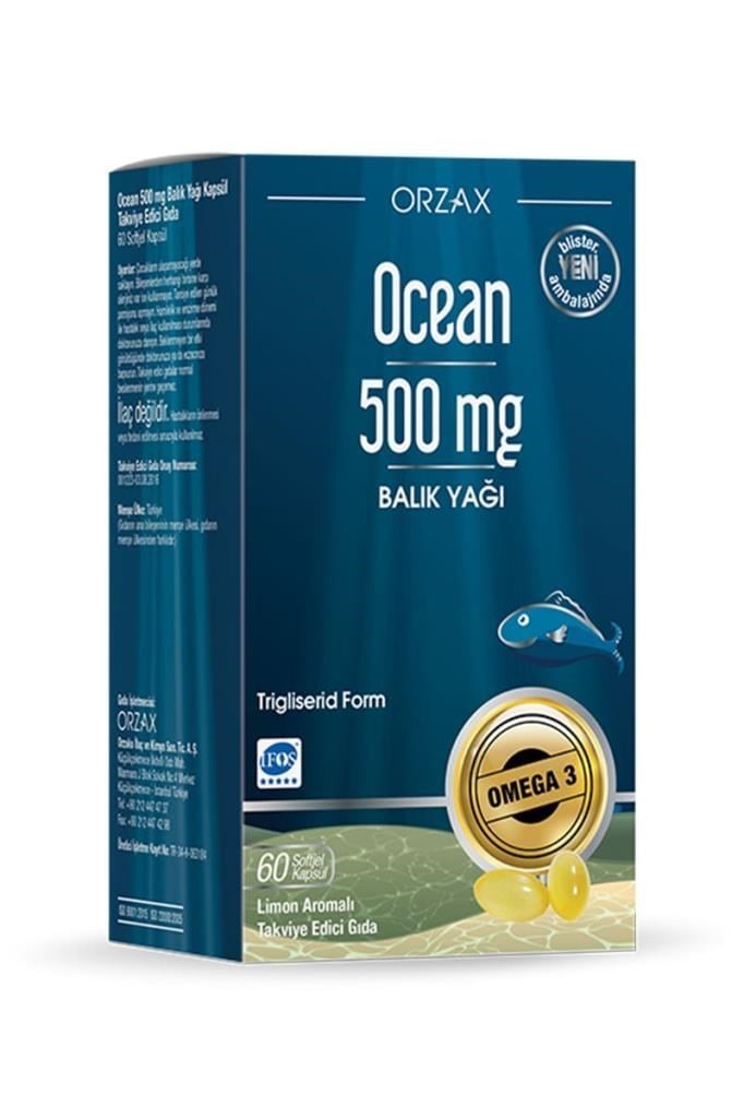 Ocean Saf Balık Yağı 500 mg 60 Kapsül Omega-3 | Hızlı KargoOcean Saf Balık Yağı 500 mg 60 KapsülOcean