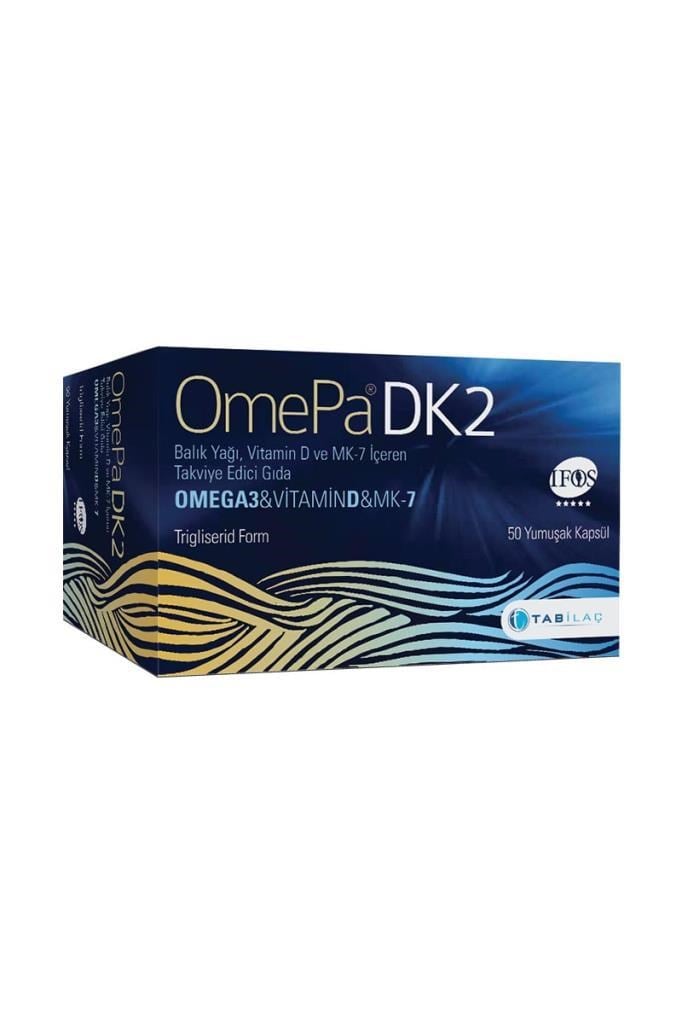 OmePa DK2 Omega 3 Vitamin D ve MK-7 50 KapsülOmePa DK2 Omega 3 Vitamin D ve MK-7 50 KapsülOmepa