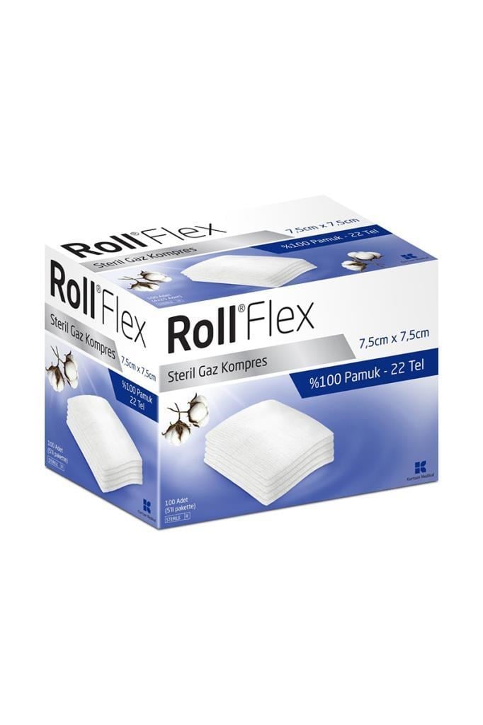 Roll Flex Steril Gaz Kompres 7.5x7.5 cm - 100 AdetRoll Flex Steril Gaz Kompres 7.5 cm x 7.5 cm - 100 AdetRollflex