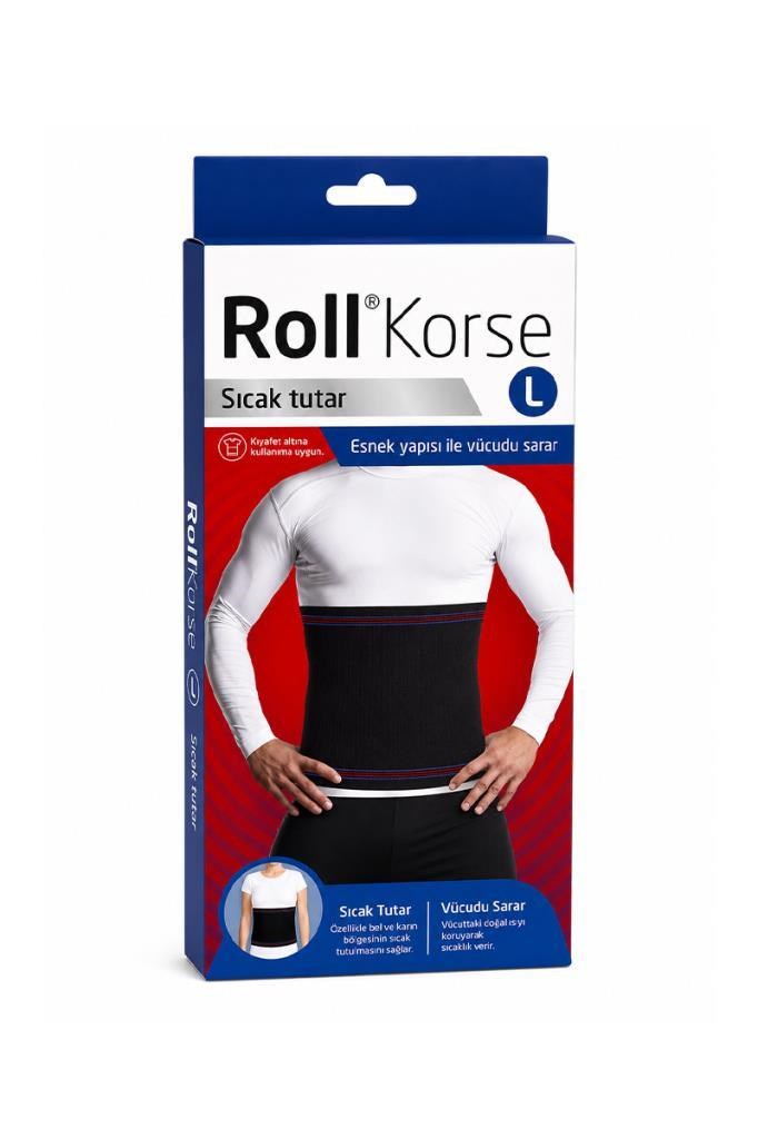 Roll Korse Siyah Large - Sıcak Tutar & RahatlatırRoll Korse
