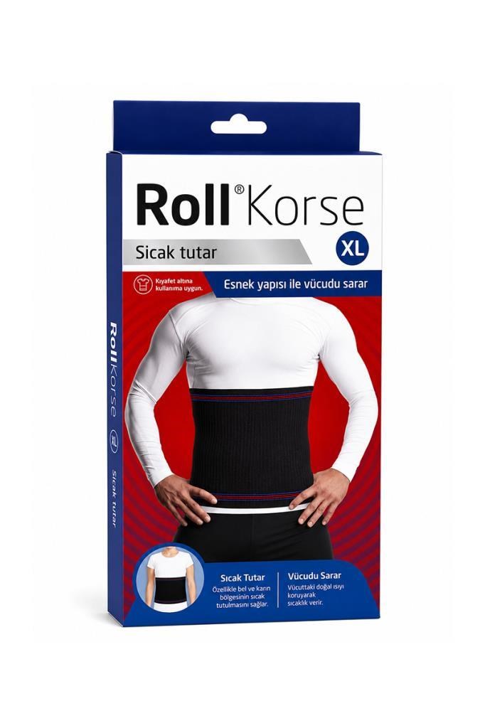 Roll Korse Siyah XLarge - Sıcak Tutar & RahatlatırRoll Korse
