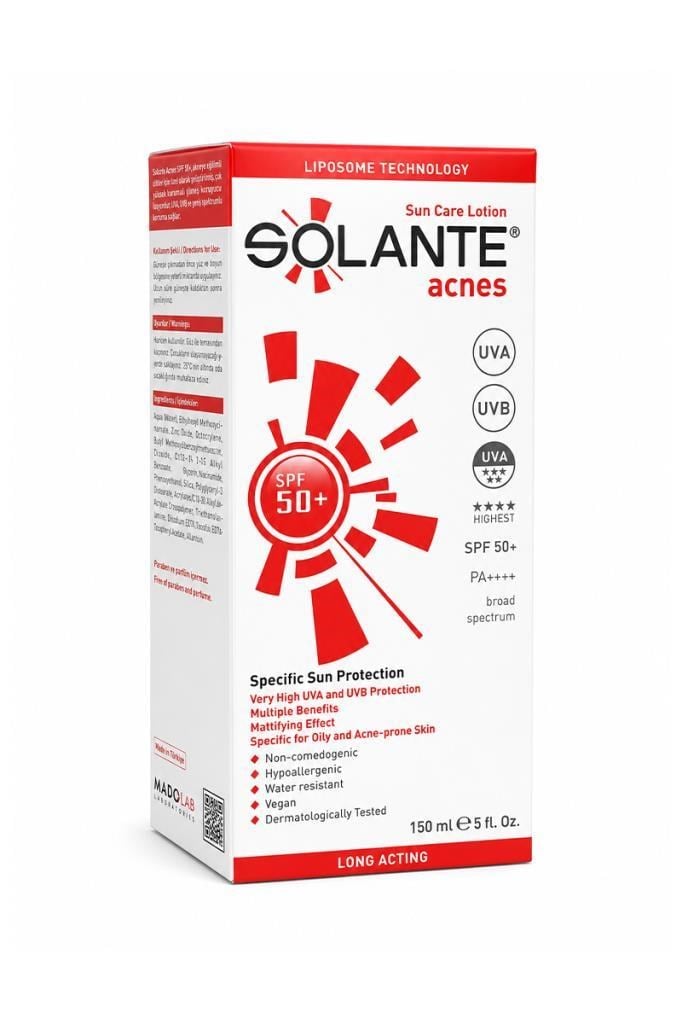 Solante Acnes Sun SPF 50+ 150 ml Güneş Losyonu FiyatıSolante Acnes 150 ml 50 Faktör Güneş LosyonuSolante