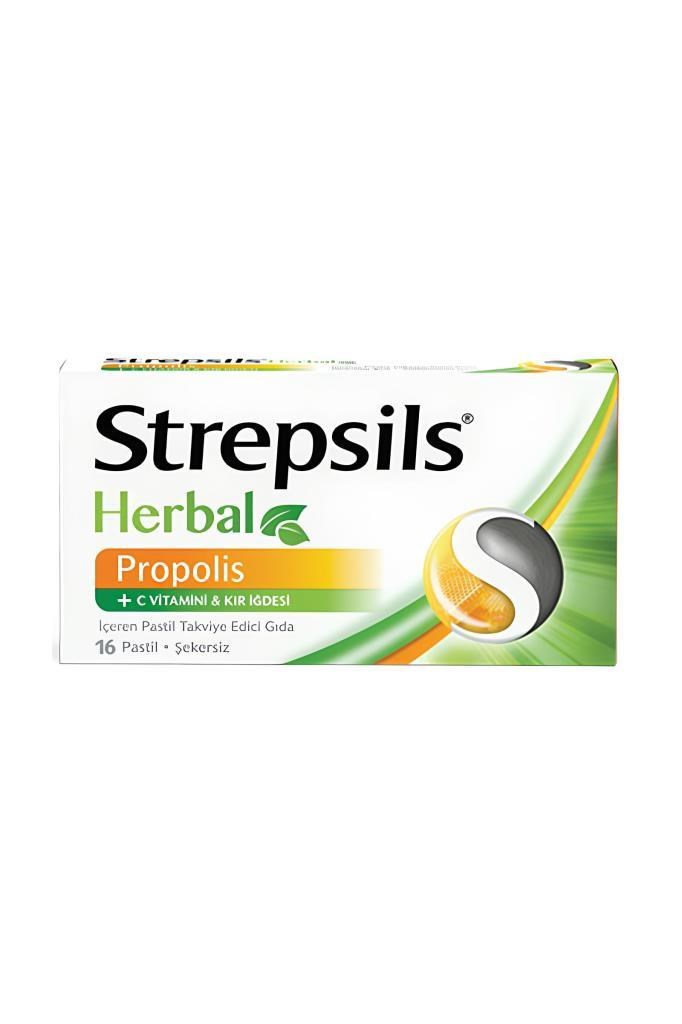 Strepsils Herbal Propolis C Vit 16 Pastil Strepsils Herbal Propolis ve C Vitaminli 16lı PastilStrepsils