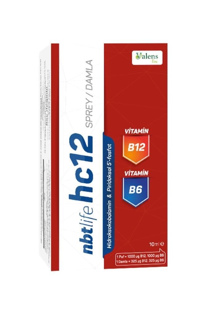 B12 ve B6 Valens Nbt Life HC12 Sprey Damla 10 ml  Valens Nbt Life HC12 Sprey Damla 10 mlValens