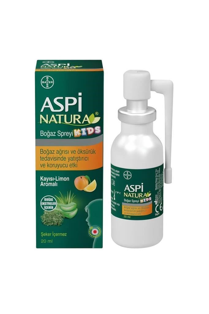 Aspi Natura Kids Boğaz Spreyi Kayısı Limon Aromalı 20 mlAspiNatura Kids Boğaz Spreyi Kayısı Limon 20 mlAspi Natura