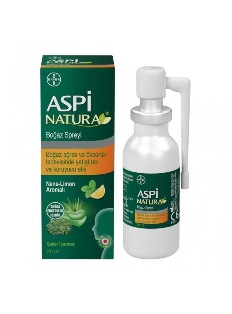 Aspi Natura Boğaz Spreyi Nane Limon Aromalı 20 mlAspiNatura Nane-Limon Aromalı Boğaz Spreyi 20 mlAspi Natura