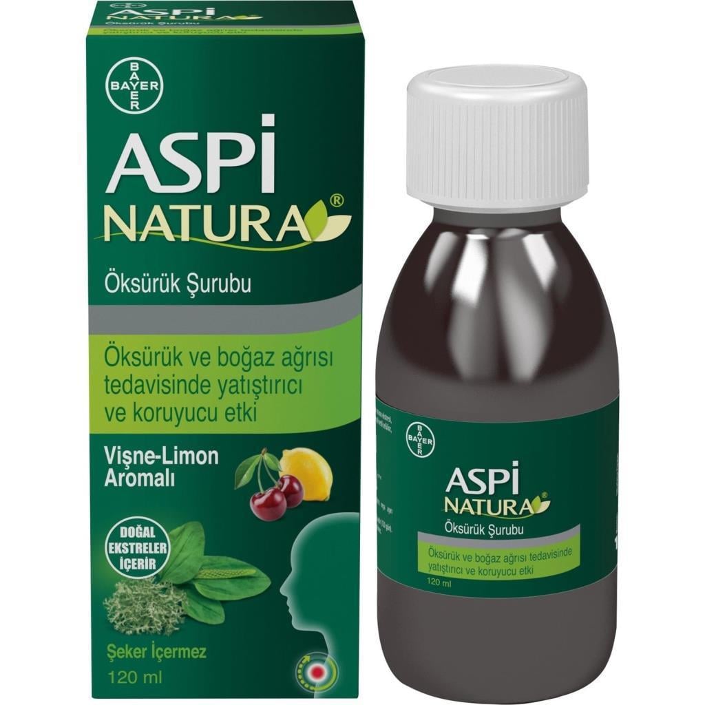 Aspi Natura Öksürük Şurubu 120 mlAspiNatura Vişne Limon Aromalı Öksürük Şurubu 120 mlAspi Natura