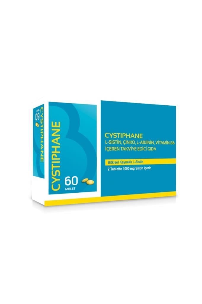 Cystiphane 60 Tablet L-Sistin Çinko Vitamin B6 Biorga Cystiphane L-Sistin, Çinko, L-Arjinin, Vitamin B6 içeren Takviye Edici Gıda 60 TabletBiorga