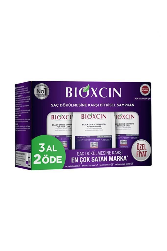 Bioxcin Siyah Sarımsaklı 3x300 ml Şampuan SetiBioxcin Siyah Sarımsaklı 3x300 ml Saç Dökülmesine Karşı ŞampuanBioxcin