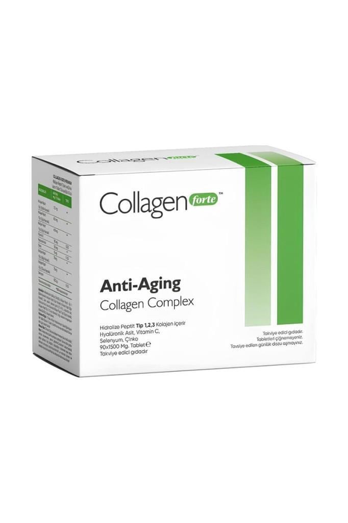 Collagen Forte Platinum 90 Tablet Takviye Collagen Forte Platinum Anti-Aging Collagen Complex, Hyalüronik Asit, Çinko, Selenyum & Vitamin C, 90 TableCollagen Forte