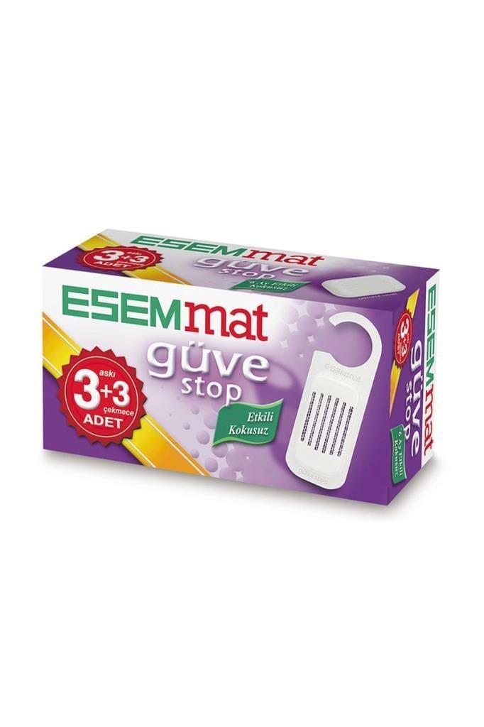 Esemmat 3 Askı 3 Çekmece Güve Stop 6'lı SetEsemmat 3 Askı + 3 Çekmece Güve StopEsemmat