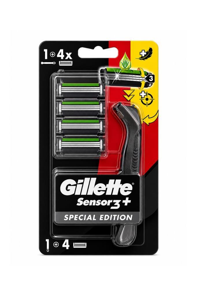 Gillette Sensor 3 Plus Black Makine + 4 Yedek BaşlıkGillette