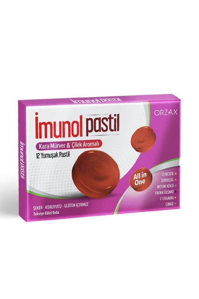 İmunol Kara Mürver ve Çilek Aromalı 12li Pastilİmunol Kara Mürver ve Çilek Aromalı 12li PastilIMUNOL