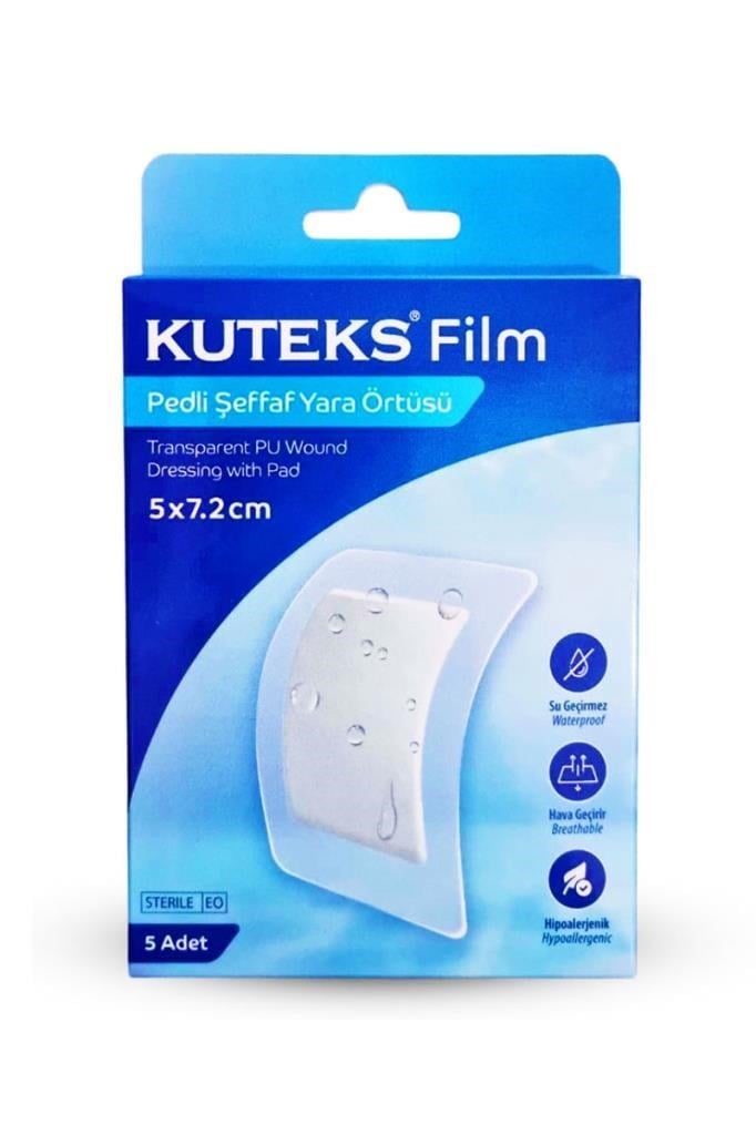 Kuteks Film Pedli Şeffaf Yara Örtüsü 5x7,2 cm 5li KutuKuteks Film Pedli Şeffaf Yara Örtüsü 5x7,2 cm 5li KutuKuteks