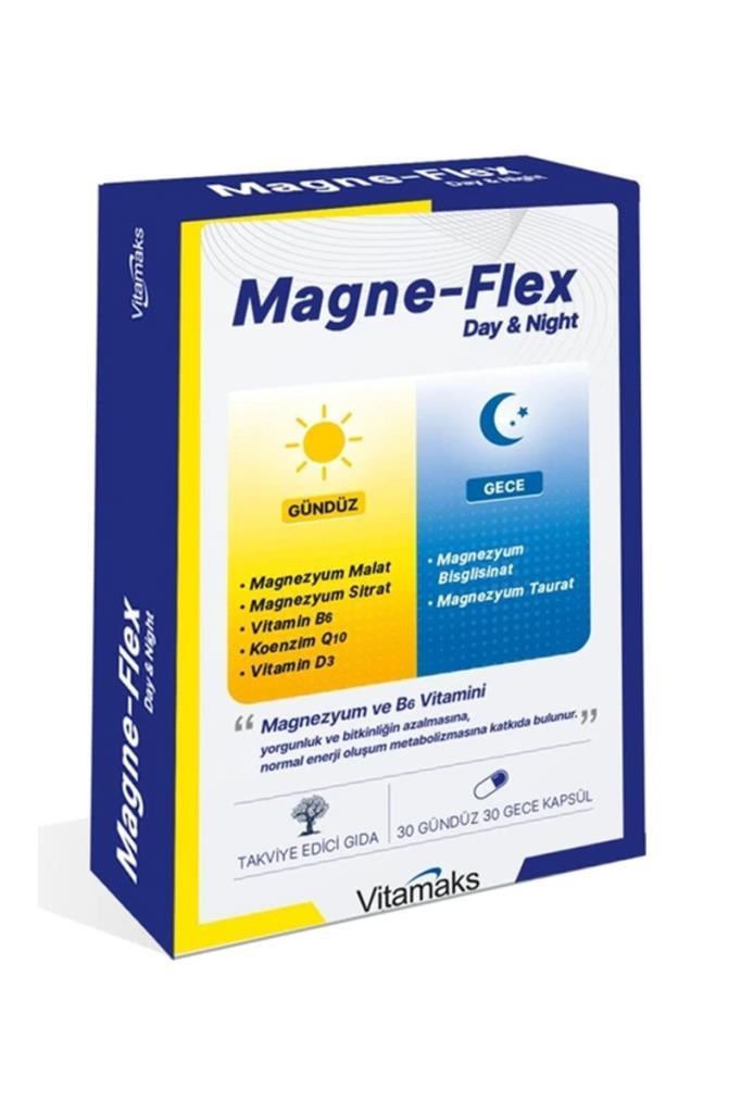 Magne-Flex Day&Night Magnezyum 30 Gündüz 30 Gece 60 KapsülMagne-Flex Day&Night Magnezyum 30 Gündüz 30 Gece 60 KapsülVitamaks