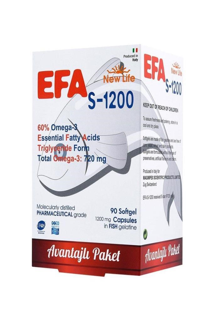New Life Efa S-1200 90 Kapsül Omega 3  New Life Efa S-1200 Omega 3 Balık Yağı 90 KapsülNew Life