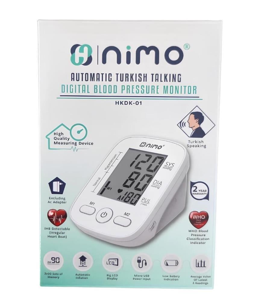 Nimo  Koldan Ölçer Türkçe Konuşan Tansiyon Aleti HKDK-01 LD579Nimo  Koldan Ölçer Türkçe Konuşan Tansiyon Aleti HKDK-01 LD579Nimo