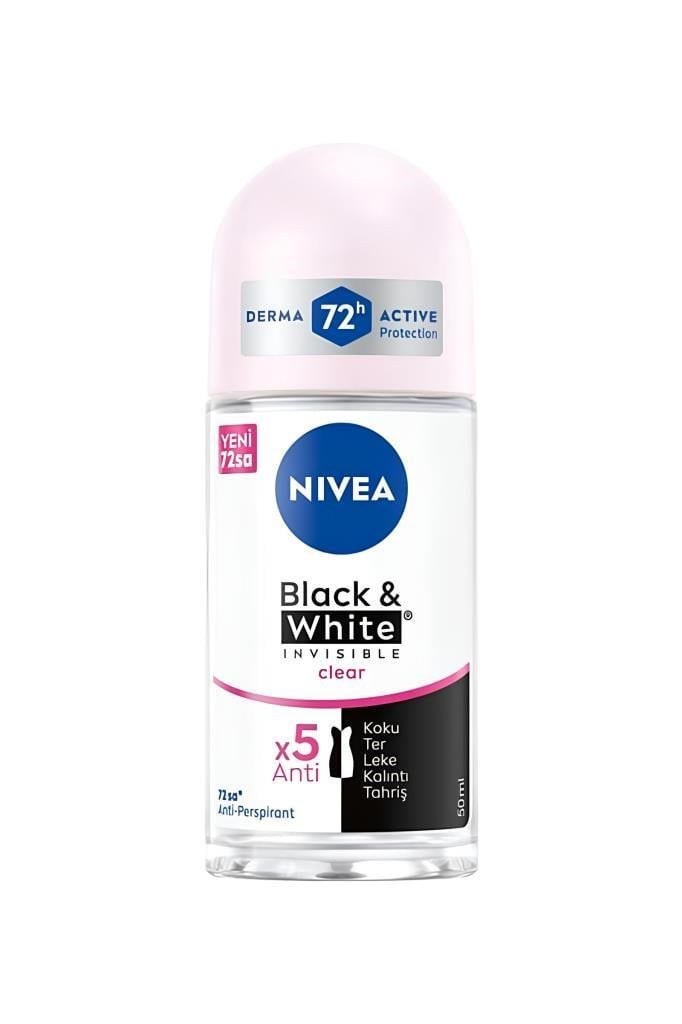 Nivea Invisible Black&White Clear 50 ML Roll-OnNivea Invisible Black & White Clear 50 ml Kadın Roll-OnNivea