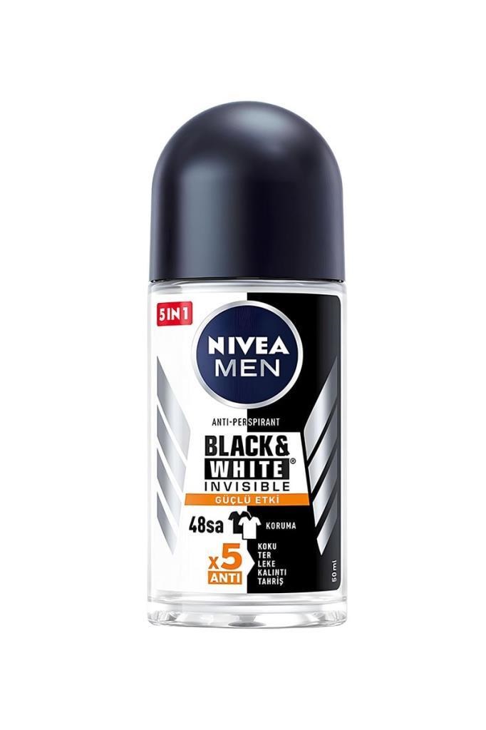 Nivea Men Invisible Black & White 50 ML Roll-OnNivea Men Invisible Black & White Güçlü Etki 50 ml Erkek Roll-OnNivea