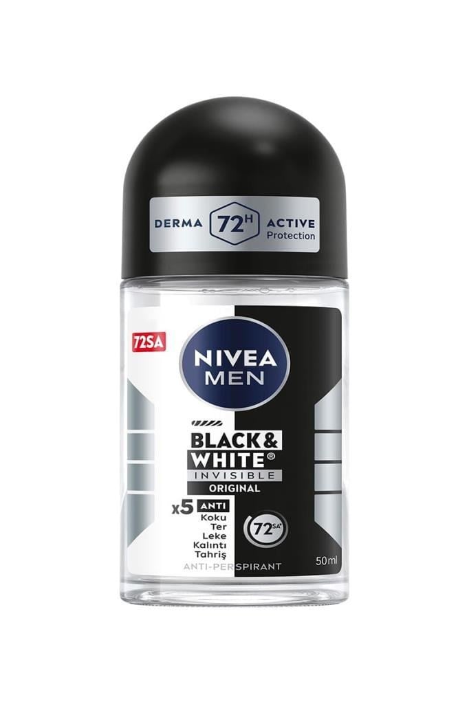 Nivea Men Invisible Black & White 50 ml Roll-OnNivea Men Invisible Black & White Original 50 ml Erkek Roll-OnNivea