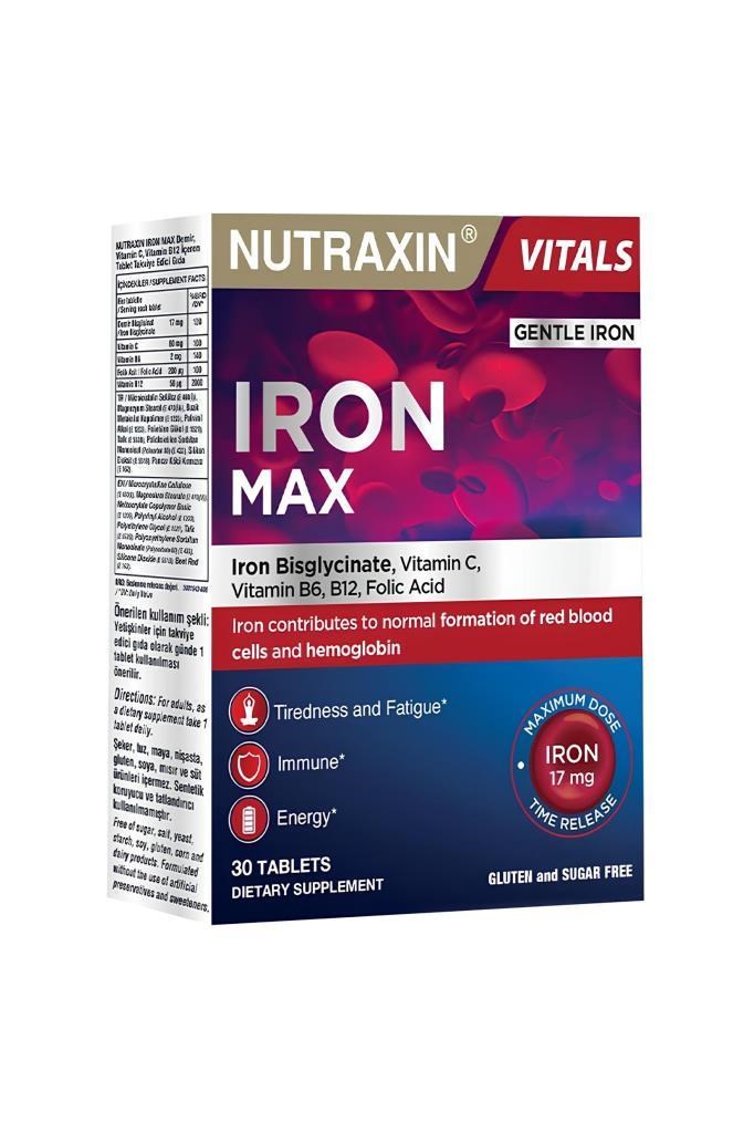 Nutraxin Iron Max 30 Tablet Demir TakviyesiNutraxin Iron Max 30 TabletNutraxin