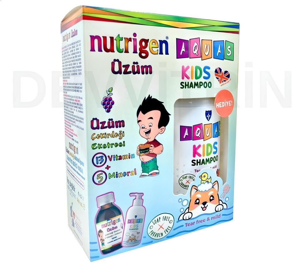 Nutrigen Üzüm Pediatrik Şurup 200 ml + Aquas Kids Şampuan 250 ml HediyeliNutrigen Üzüm Pediatrik Şurup 200 ml + Aquas Kids Şampuan 250 ml HediyeliNutrigen