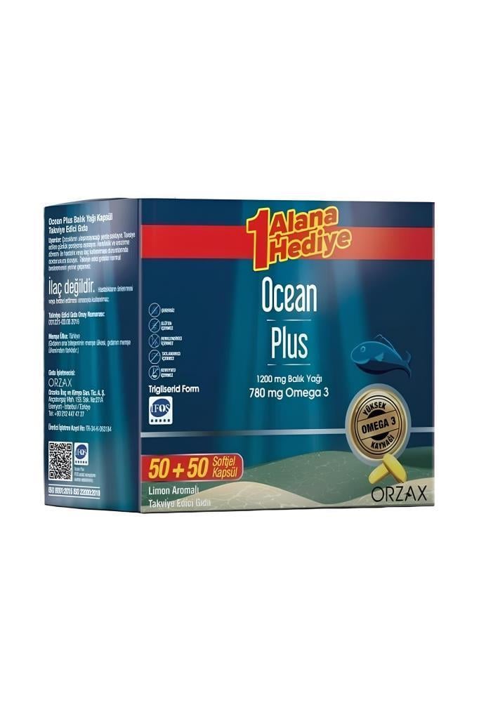 Ocean Plus Balık Yağı 1200 mg 100 KapsülOcean Plus 1200 Mg 100 Softjel Balık Yağı İndirimli PaketOcean