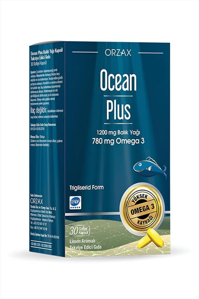Ocean Plus 1200 mg 30 KapsülOcean Plus Balık Yağı 1200 mg 30 KapsülOcean
