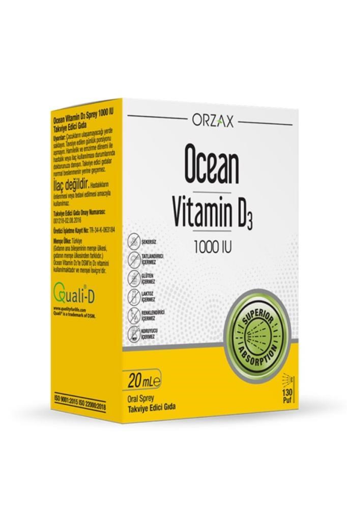 Ocean Vitamin D3 1000 IU Sprey 20 ml - Takviye | Hızlı KargoOcean Vitamin D3 1000 IU Sprey 20 mlOcean