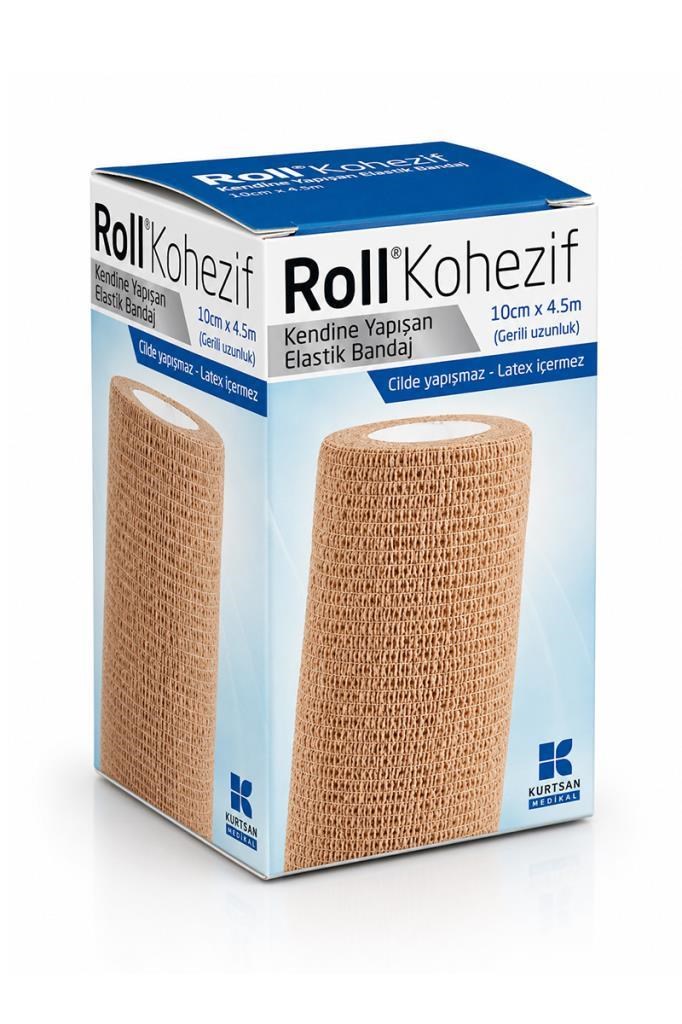 Roll Kohezif Kendine Yapışan 10cm x 4.5m Elastik BandajRoll Kohezif