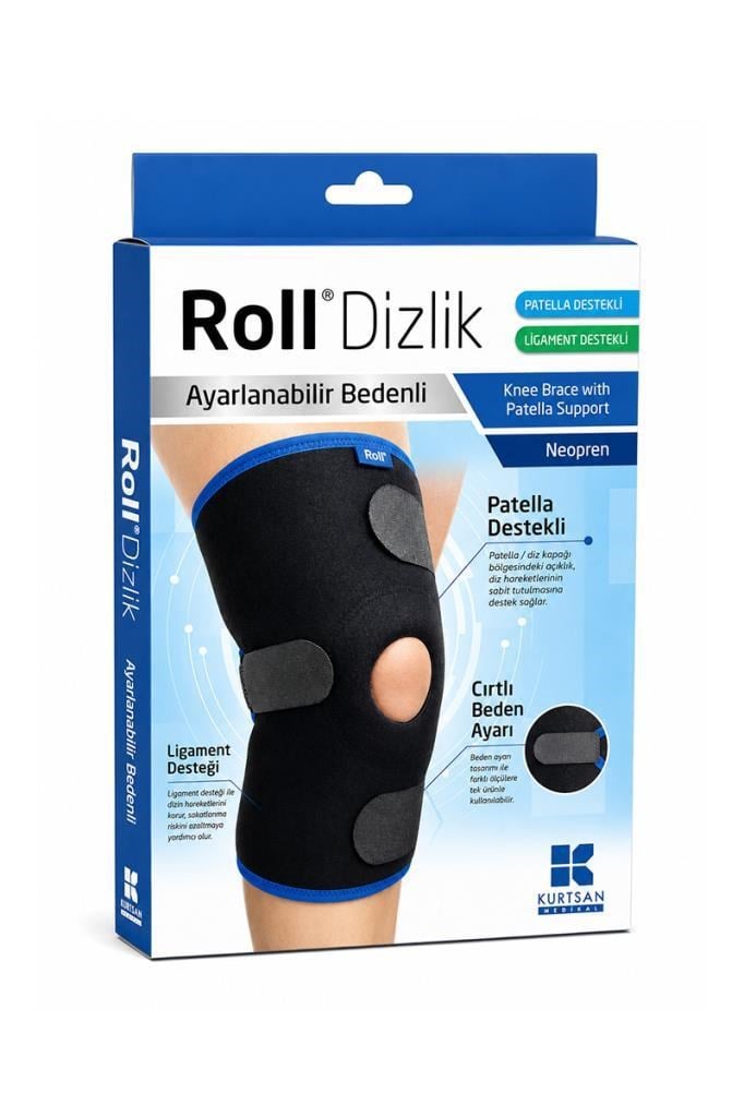 Roll Standart Dizlik Ayarlanabilir Bedenli Patella Destekli StandartRoll Dizlik