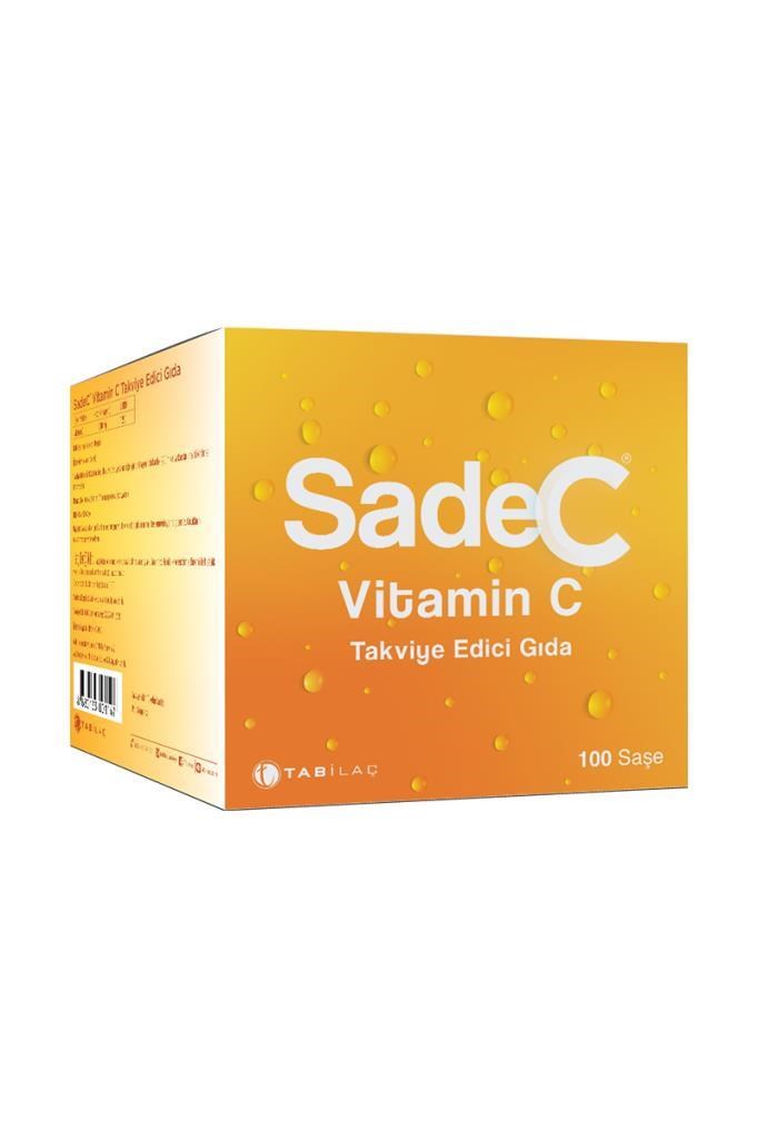 SadeC Vitamin C 100 Saşe - Saf C Vitamini DesteğiSadeC Vitamin C 100 SaşeTabvitamins