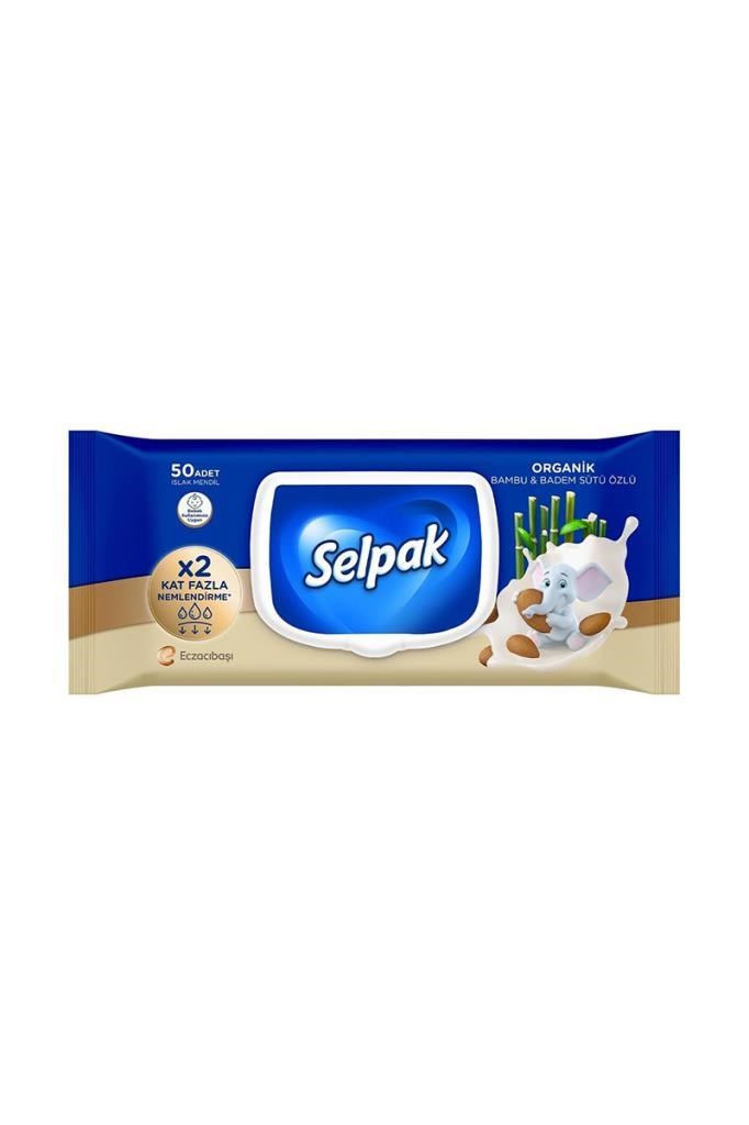 Selpak Organik Bambu ve Badem Sütü Özlü 50 Yaprak Islak MendilSelpak