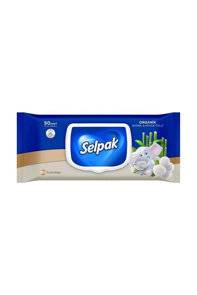 Selpak Organik Bambu ve Pamuk Özlü 50 Yaprak Islak MendilSelpak