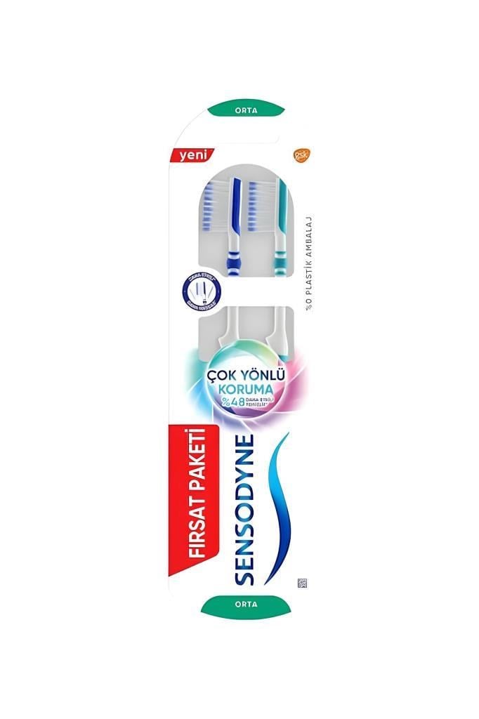 Sensodyne Çok Yönlü Koruma Diş Fırçası Medium 2 li PaketSensodyne Çok Yönlü Koruma Orta 2li Diş FırçasıSensodyne