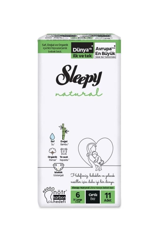 Sleepy Natural 6 Numara X Large 11'li Bebek Bezi Sleepy Natural 6 Numara X Large 11li Bebek BeziSleepy