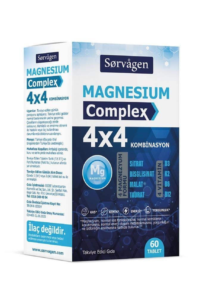 Sorvagen Magnesium Complex 4X4 Combination 60 TabletSorvagen
