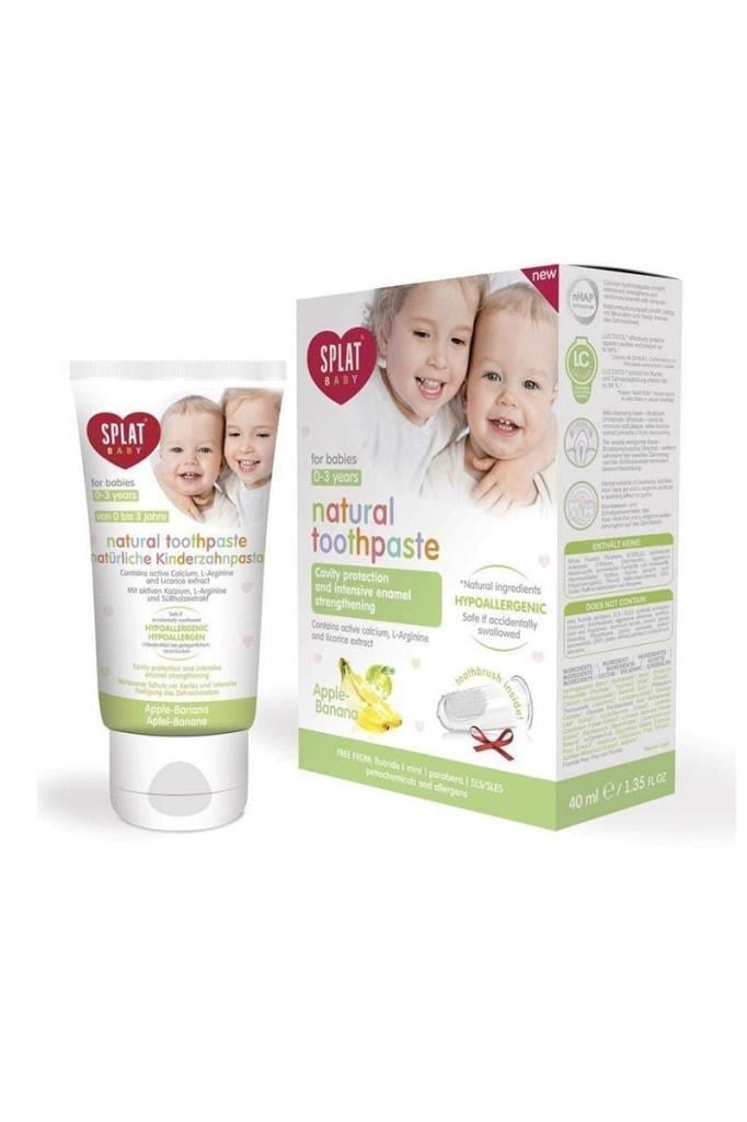Splat Baby Elma Muz 40 ml Diş Macunu + Fırça Splat Baby Apple & Banana 0-3 Yaş Diş Macunu 40 ml + Diş FırçasıSplat