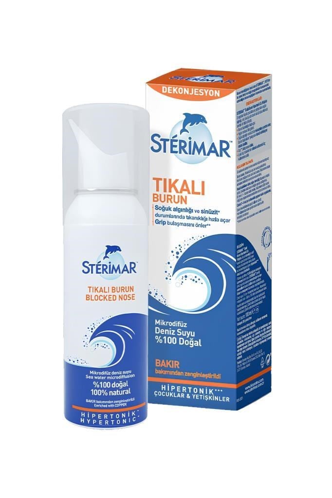 Tıkalı Burun Spreyi Sterimar Blocked Nose 100 ml Sterimar Blocked Nose Hipertonik Deniz Suyu Tıkalı Burun Spreyi 100 mlSterimar