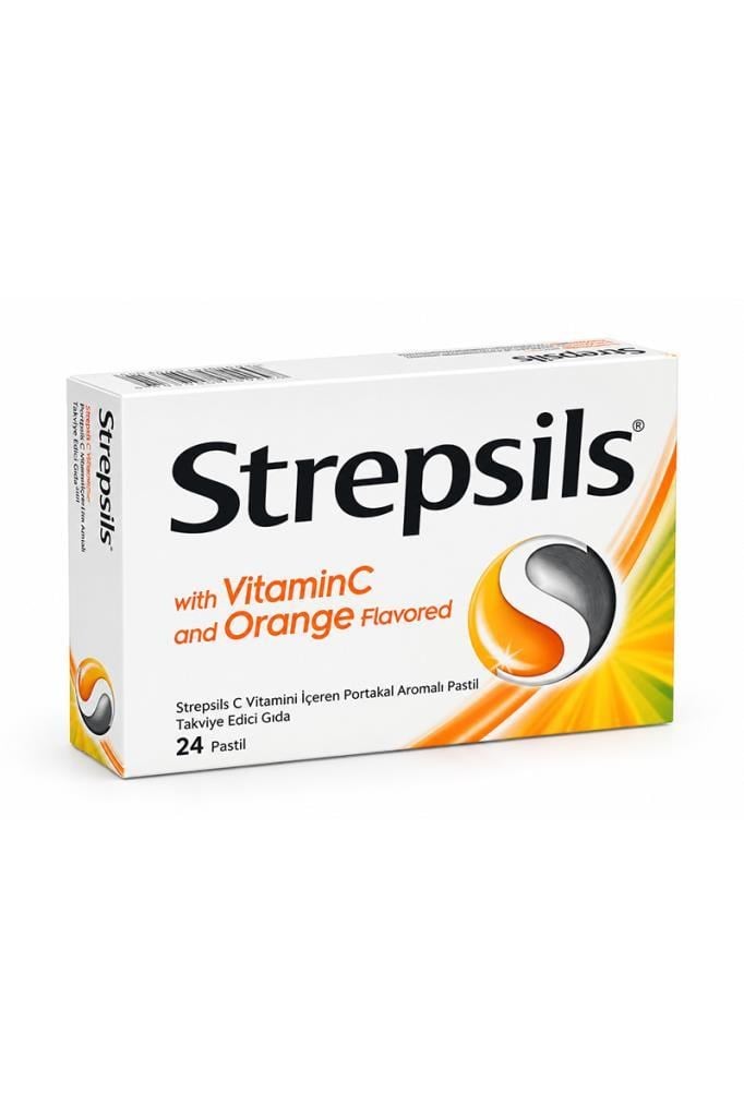 Strepsils C Vitamini ve Portakal Aromalı 24'lü PastilStrepsils C Vitamini ve Portakal Aromalı 24lü PastilStrepsils