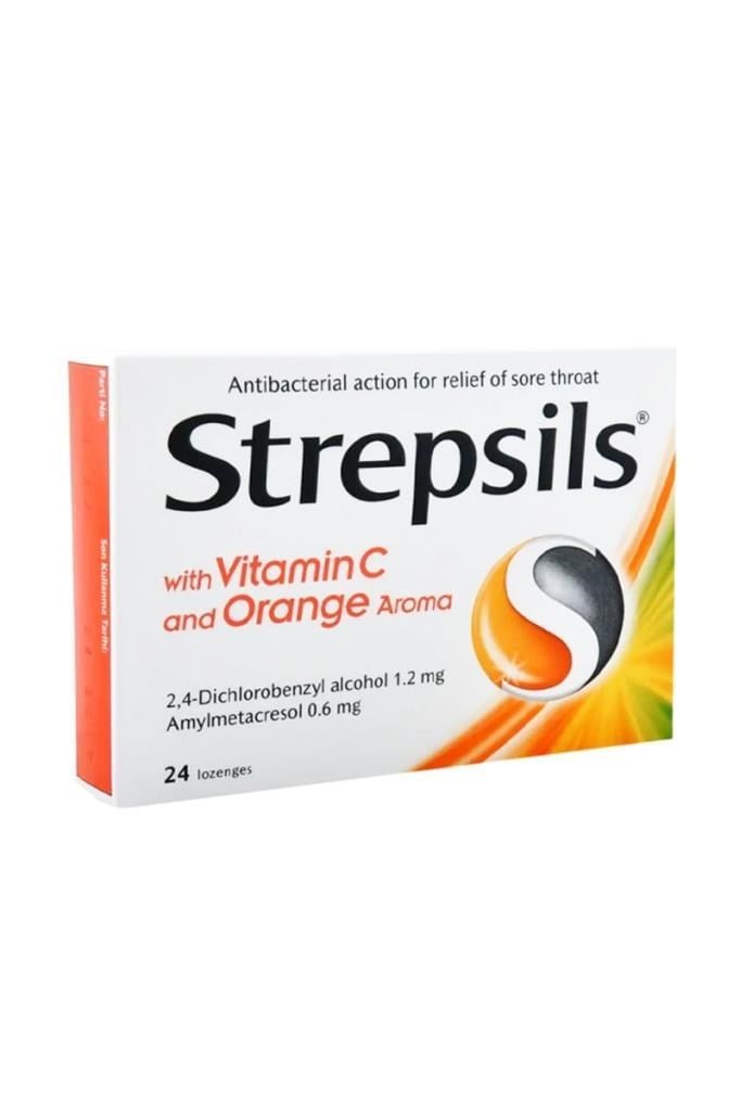 Strepsils C Vitamini ve Portakal Aromalı 24'lü PastilStrepsils C Vitamini ve Portakal Aromalı 24lü PastilStrepsils