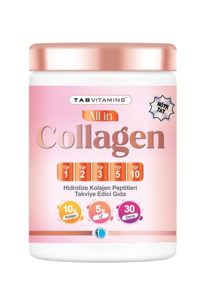 Tabvitamins All in Collagen 1-2-3-5-10 Tip 503 gr TozTabvitamins