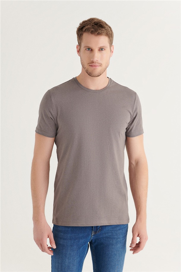 3'lü Bisiklet Yaka Düz T-Shirt