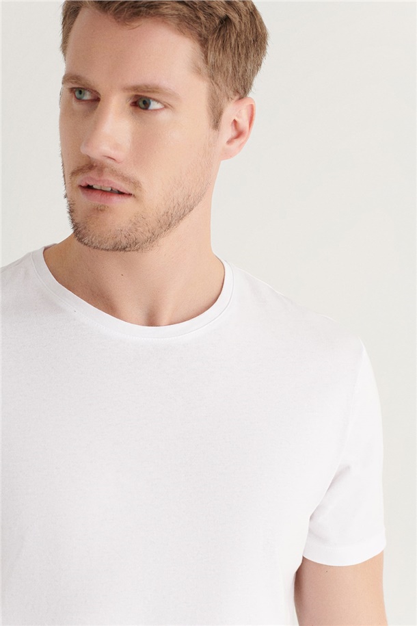 3'lü Bisiklet Yaka Düz T-Shirt