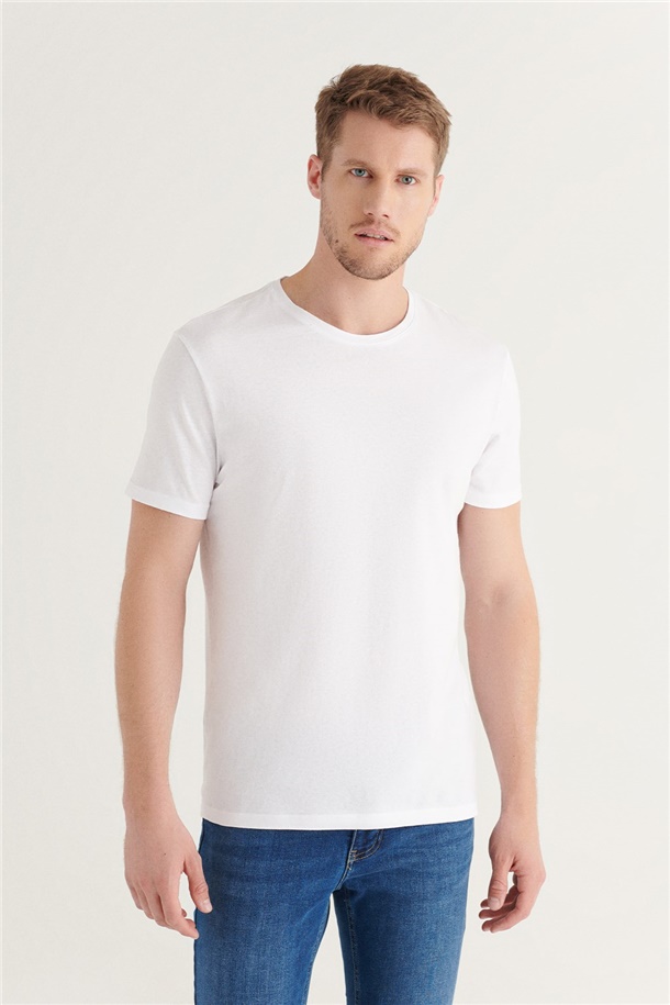 3'lü Bisiklet Yaka Düz T-Shirt