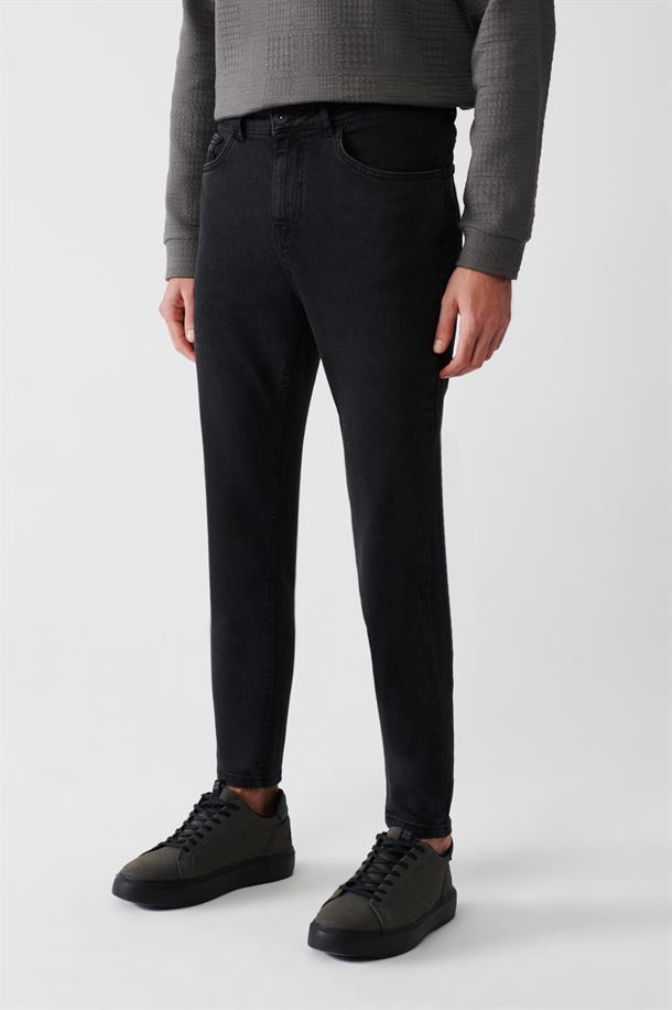 Antrasit Eskitme Yıkamalı Likralı Skinny Fit Jean Pantolon