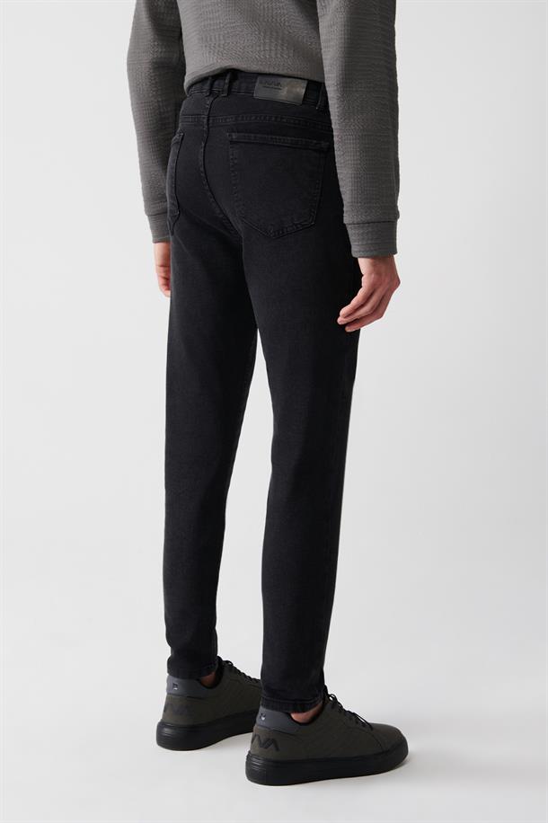 Antrasit Eskitme Yıkamalı Likralı Skinny Fit Jean Pantolon