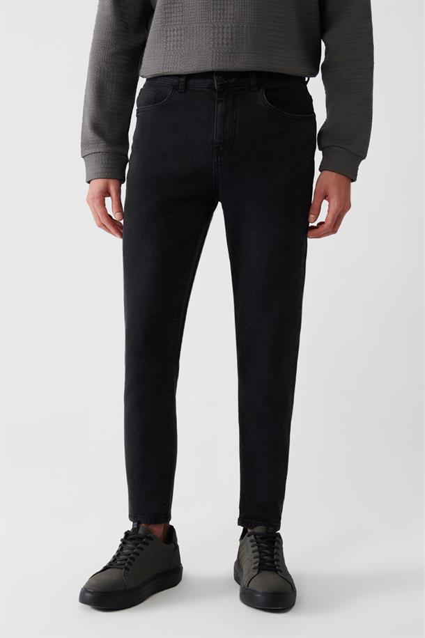 Antrasit Eskitme Yıkamalı Likralı Skinny Fit Jean Pantolon