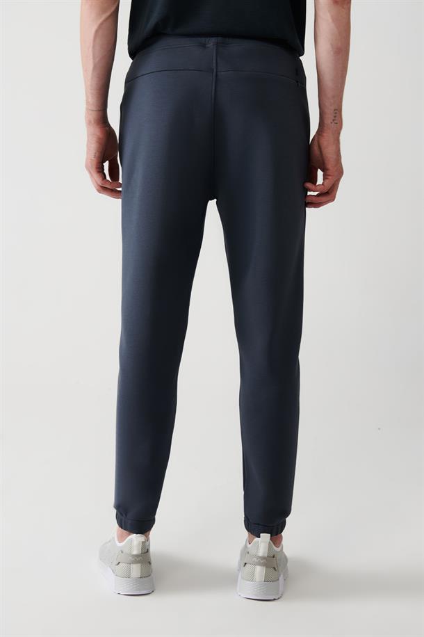 Antrasit Esnek Yumuşak Doku İnterlok Kumaş Lastikli Paça Jogger Unisex Eşofman Altı