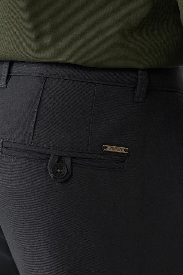 Antrasit Yumuşak Tuşeli Slim Fit Chino Pantolon